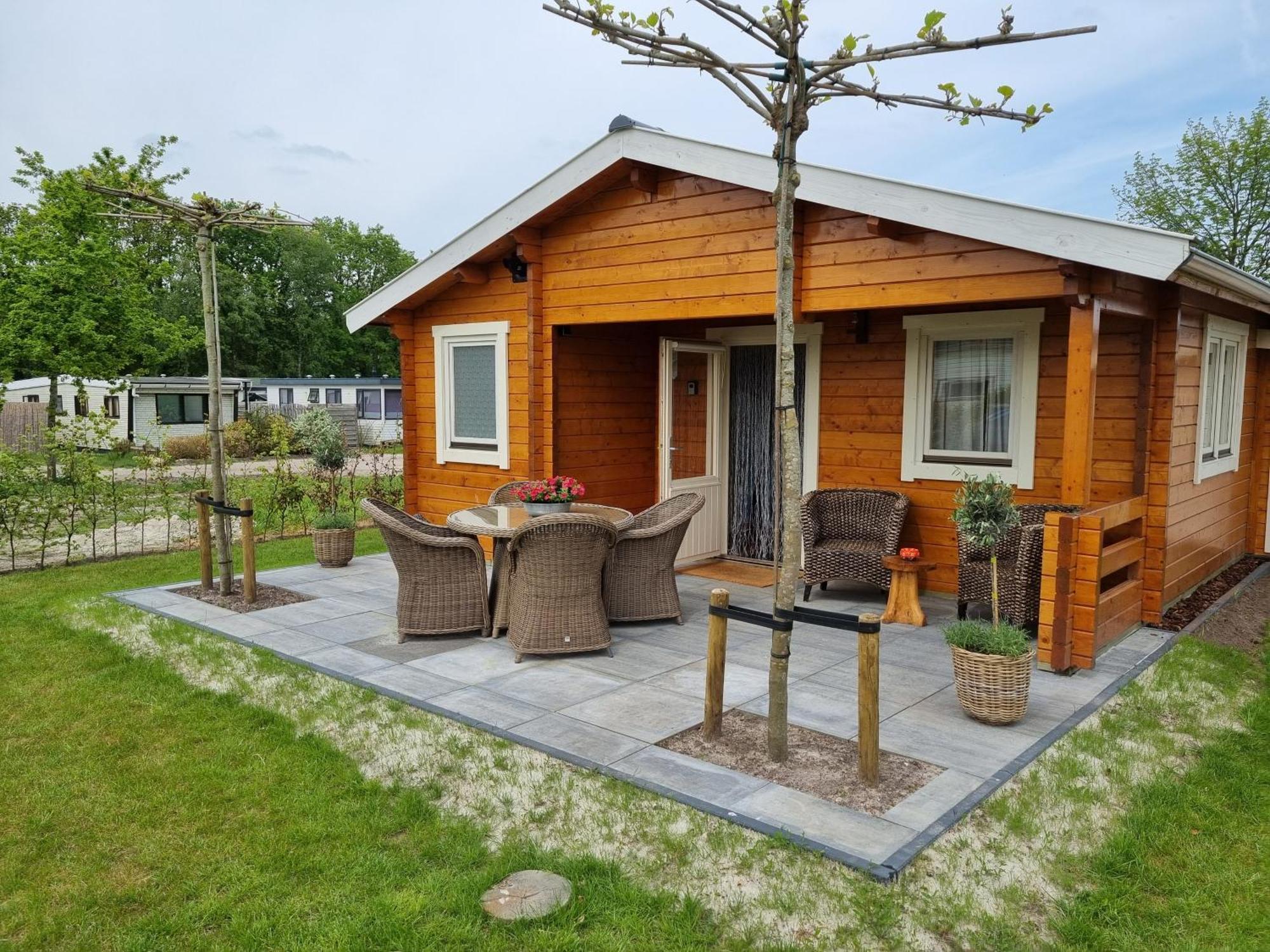 Nieuw - Luxe Blokhut Chalet In Bosrijke Omgeving Anloo Bagian luar foto